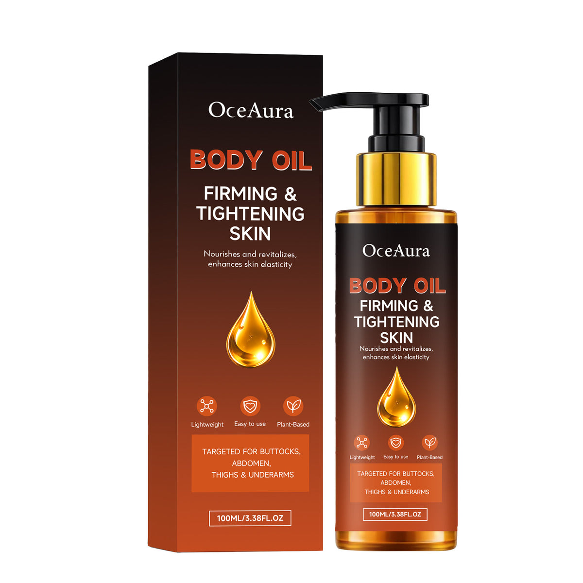 Firming Body Oil with Grape Seed & Rose Hip Oil - 100ml Natural Moisturizer