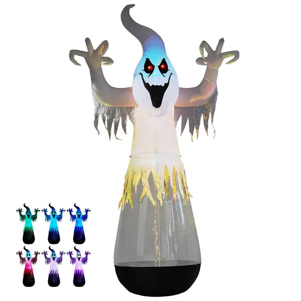 12ft Inflatable Halloween Ghost Decor with LED Lights