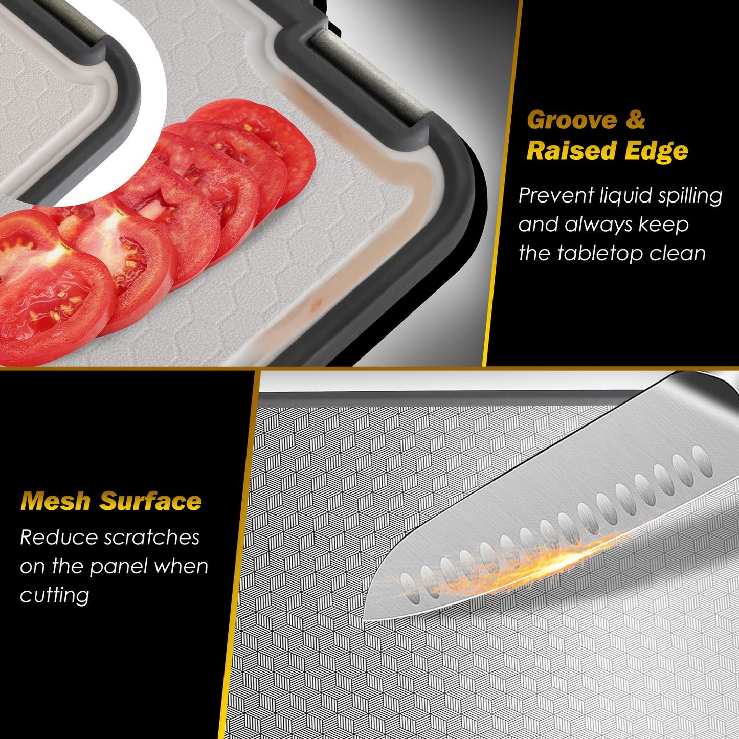 2-Piece Double-Sided Stainless Steel Cutting Board Set