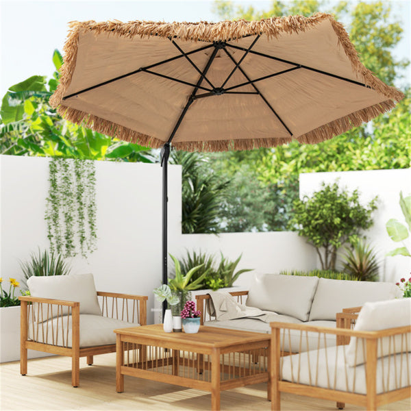 9.5ft Tropical Outdoor Umbrella - 2-Tier Vented Sun Protection