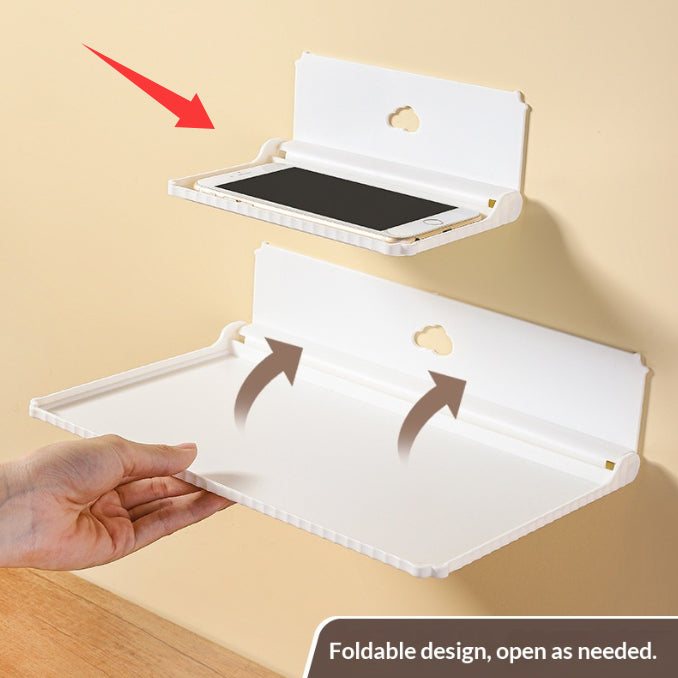 Foldable Wall-Mounted Bathroom Storage Rack - Multi-Purpose, No Drilling