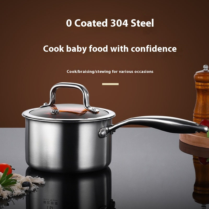 304 Stainless Steel Soup Pot 28cm Non-Stick Kitchen Cookware Set