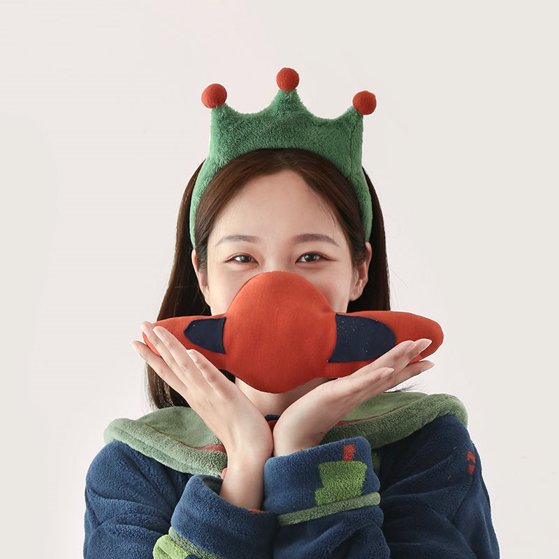 Green Plush Face Wash Headband for Hair & Skincare - Nocturnal Giant Ball
