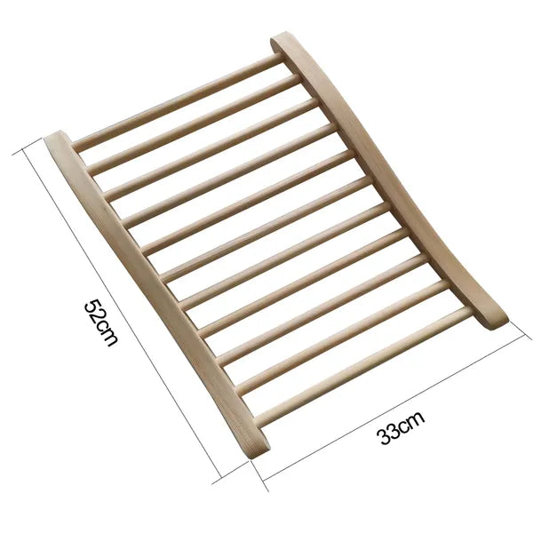 Sauna Backrest - Hemlock Wood Round Stick Design for Comfort