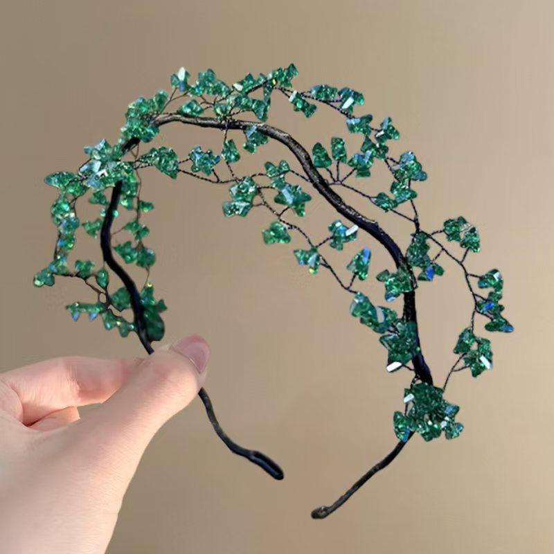 Crystal Beaded Headband with Woven Design