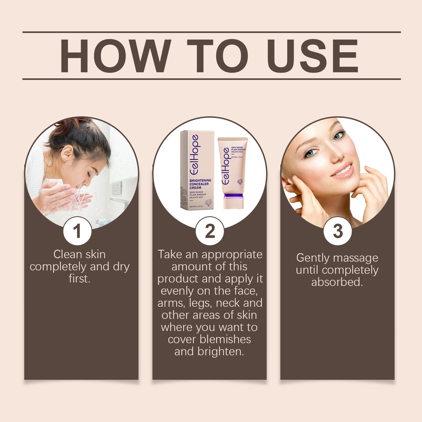 Moisturizing Concealer Cream for Face and Body - Natural Brightening Finish