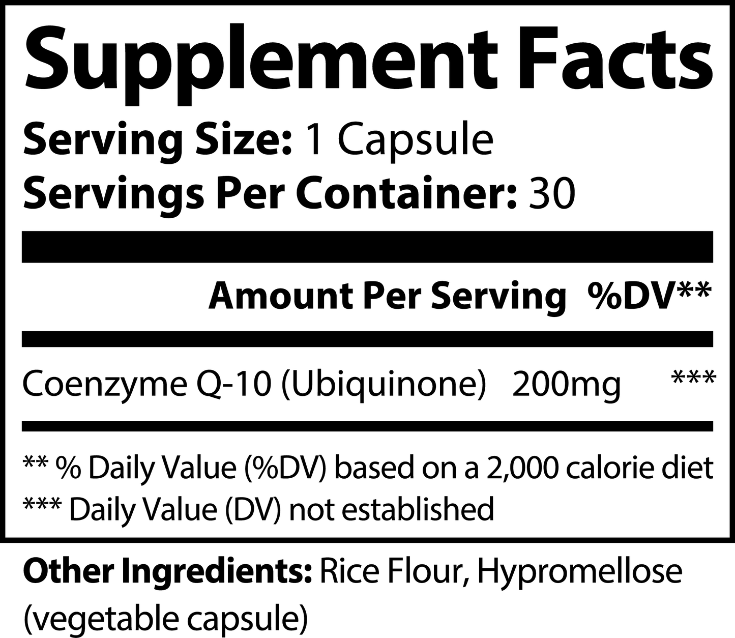 CoQ10 Ubiquinone Supplement - 30 Vegetable Capsules for Cellular Health
