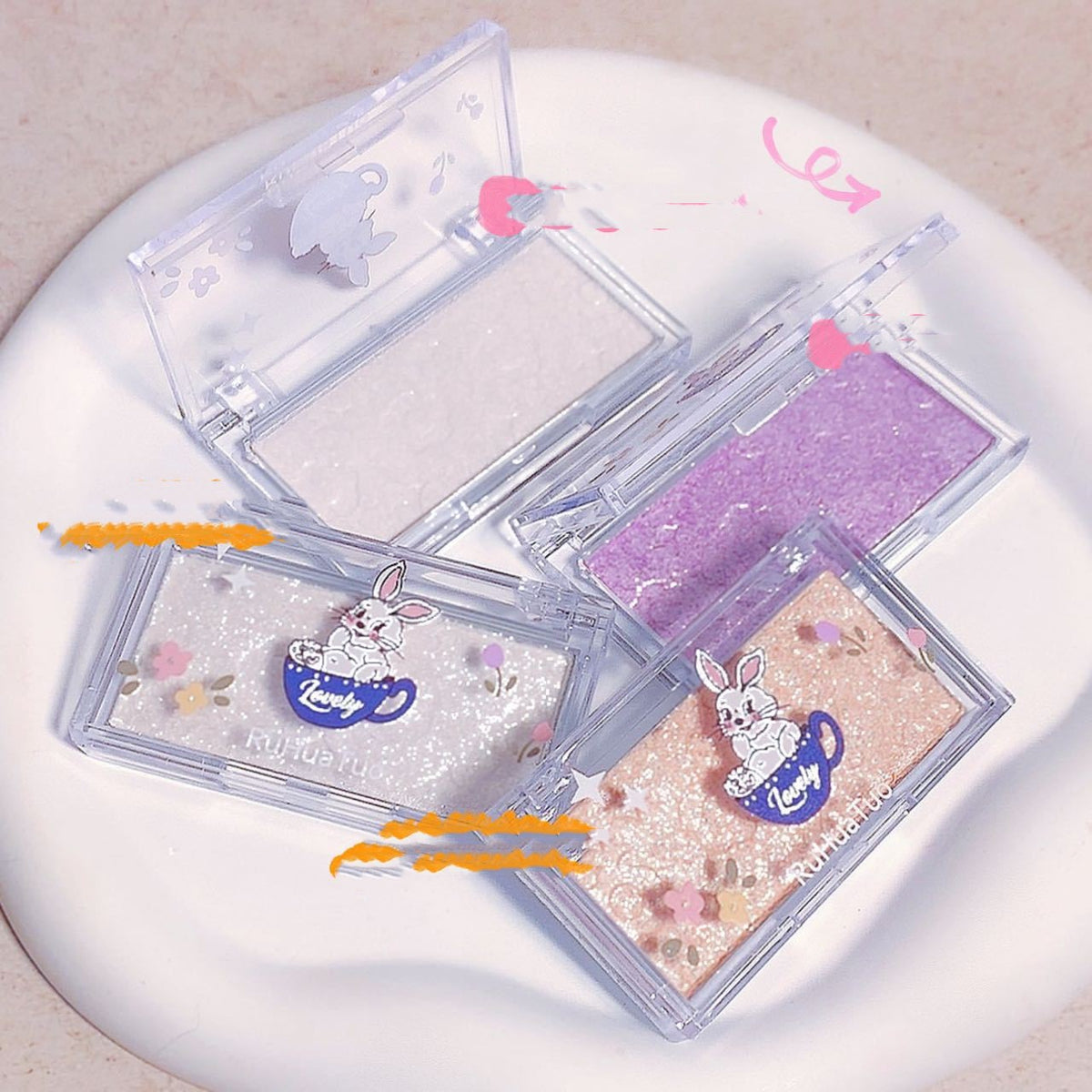 Monochrome Eye Shadow Gel Set - High Gloss Pearl Makeup for Women