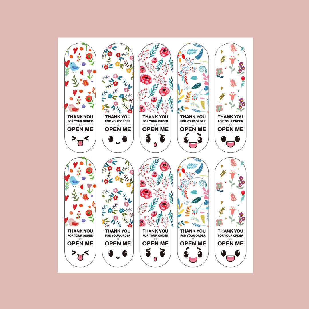 Adhesive Sticker Pack for Packaging - 100 Cute Labels for Home & Kitchen