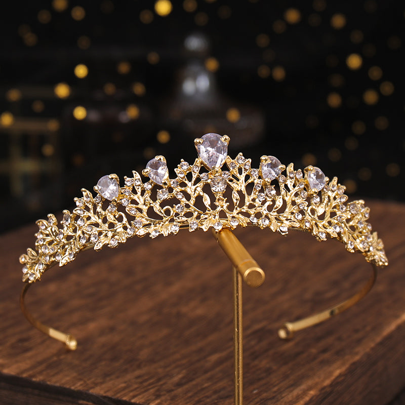 Gold Bride Crown Hair Band - Wedding Accessory