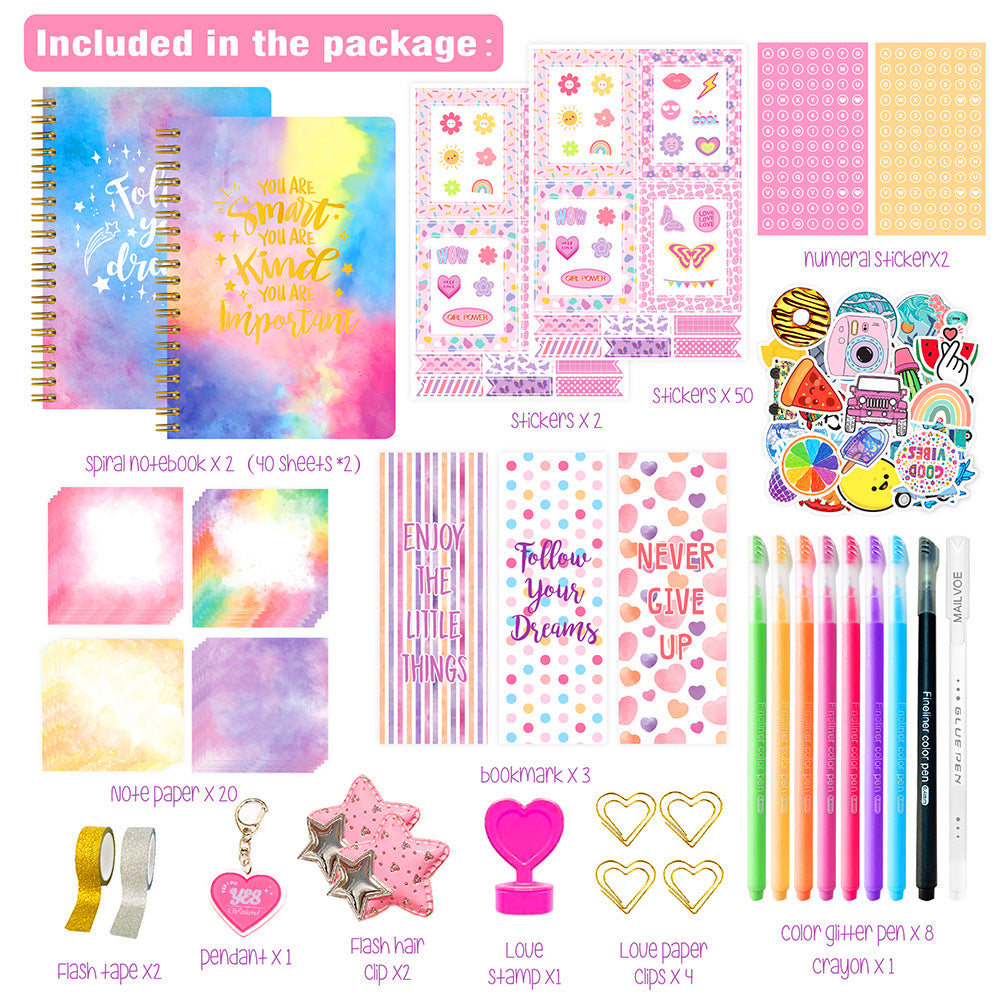 Children's Scrapbook Gift Set with Notebooks Stickers & Accessories