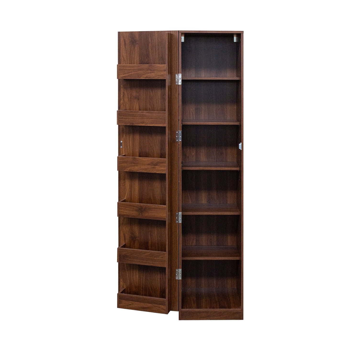 Kitchen Pantry Cabinet, Walnut Freestanding Buffet Cupboards