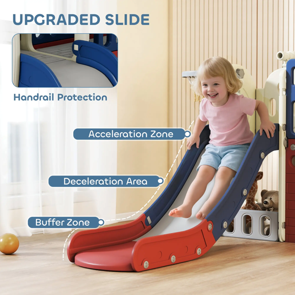 Toddler Slide Set with Basketball Hoop - Indoor/Outdoor Playground