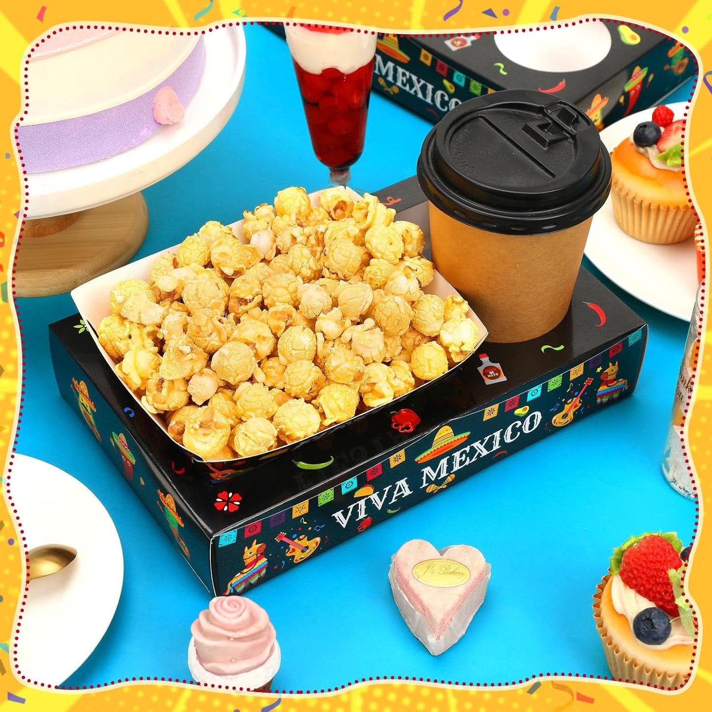 36-Piece Fiesta Snack Trays Set for Movie Night & Parties