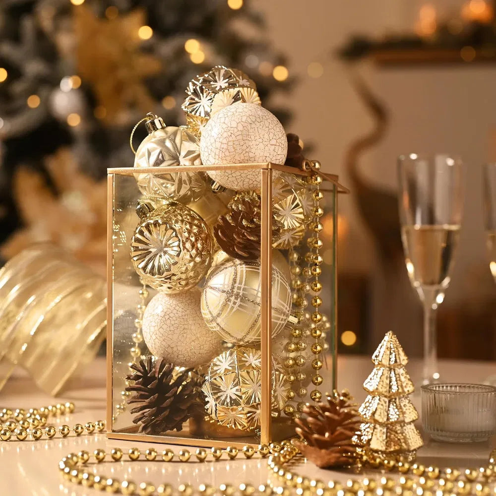 Shatterproof Christmas Tree Ornaments - 16 Count Luxury Decor
