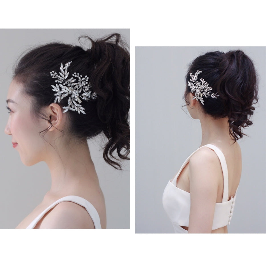 Silver Wedding Hair Clip Headband for Bridal Hair Accessories