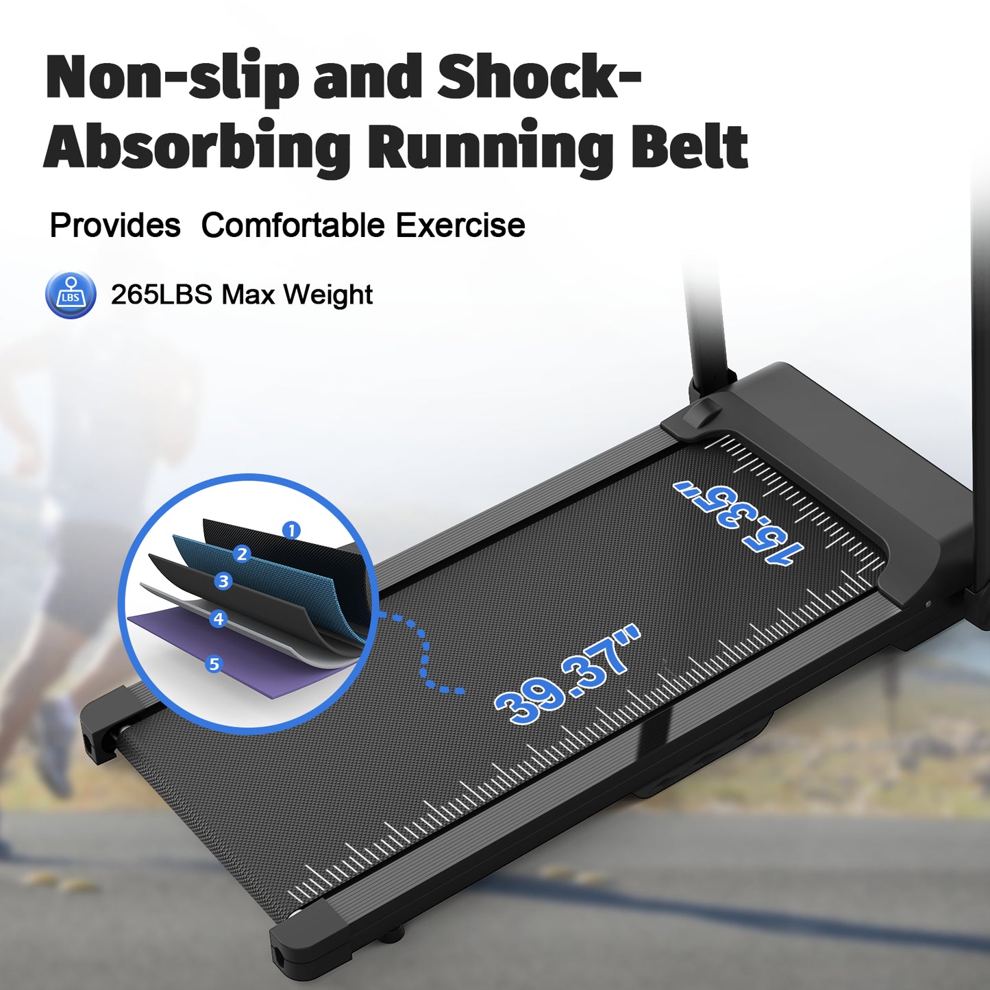 Foldable Treadmill - 2.5HP Electric Running Machine for Home Gym