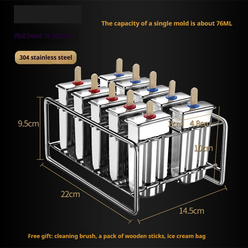 Stainless Steel Ice Cream Mold Set for Homemade Frozen Desserts