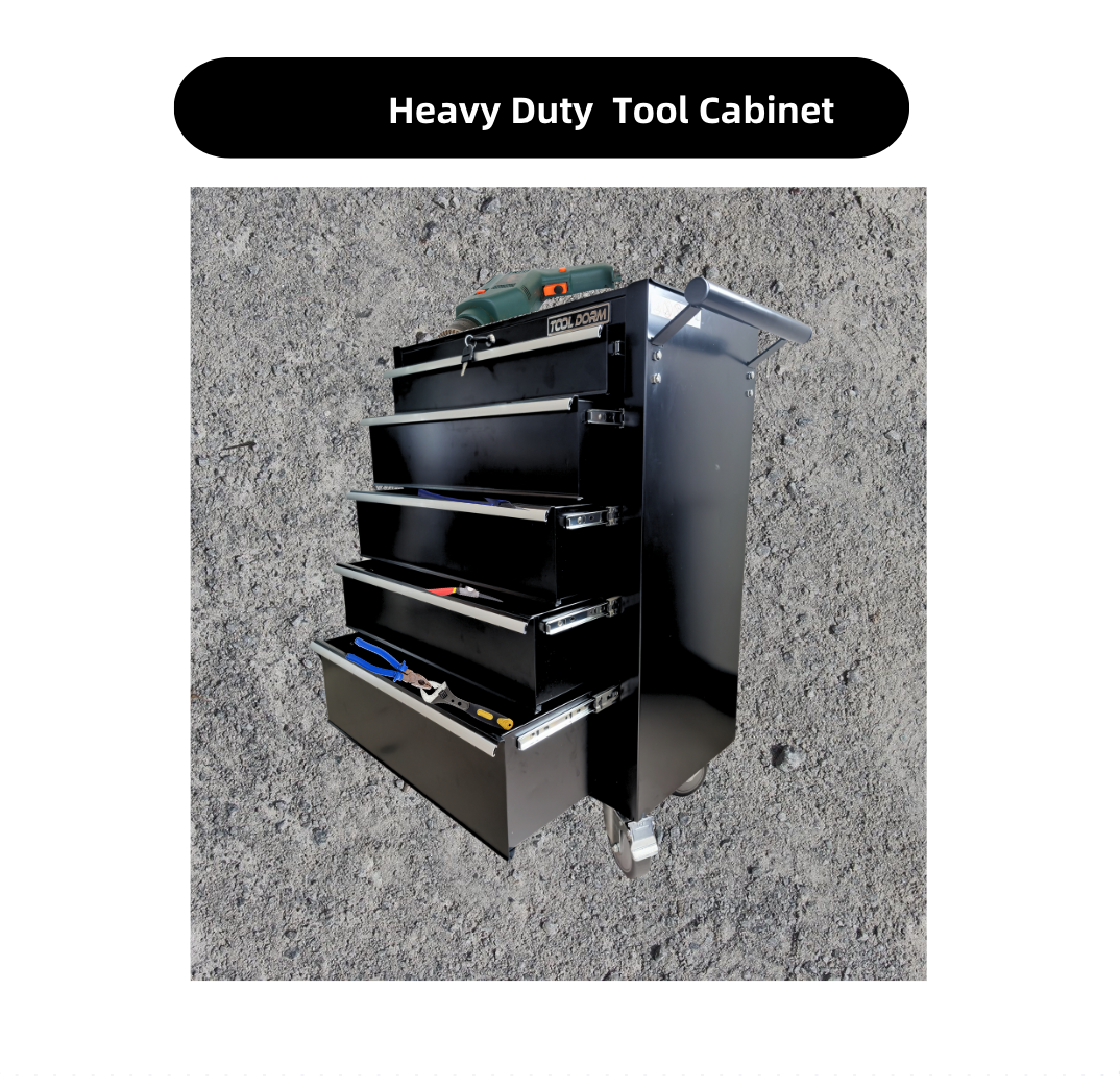 24.2-Inch Metal Rolling Tool Cabinet with Drawers and Locking System
