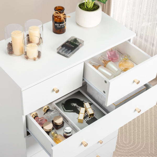 Modern 6-Drawer Dresser - White Storage Solution for Home
