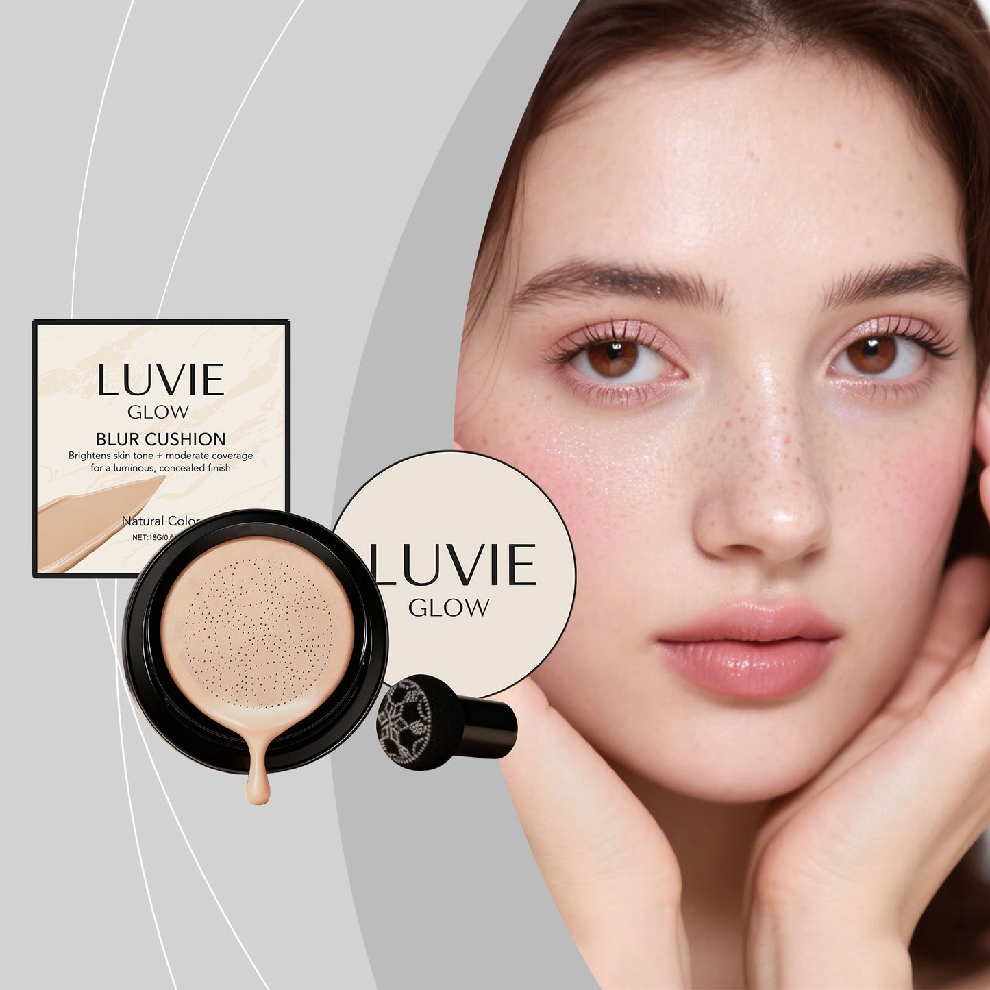 Natural Shade Cushion Foundation 18g - Flawless Face Makeup