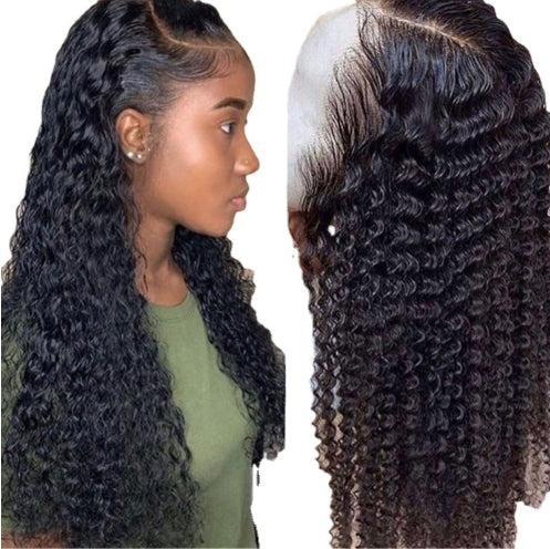 Brazilian Kinky Curly Human Hair Wigs with Lace Front - Natural Color & Lengths