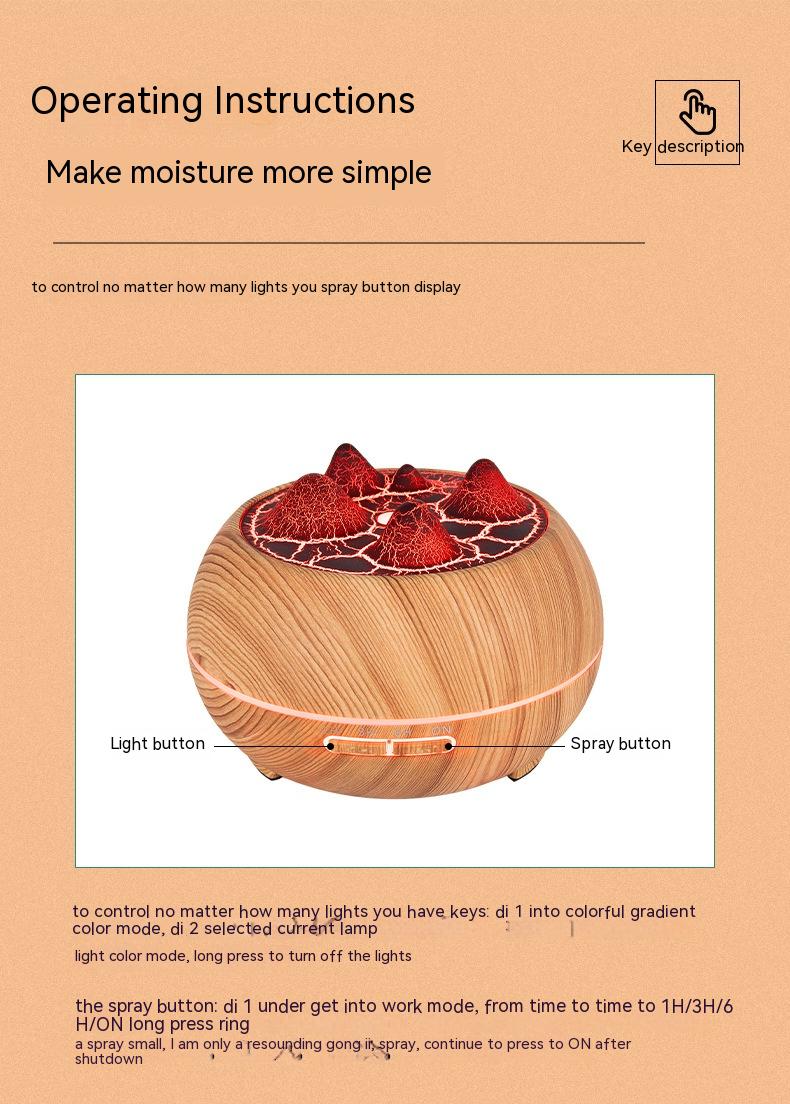 Wood Grain Humidifier with Aromatherapy and Remote Control - USB Powered