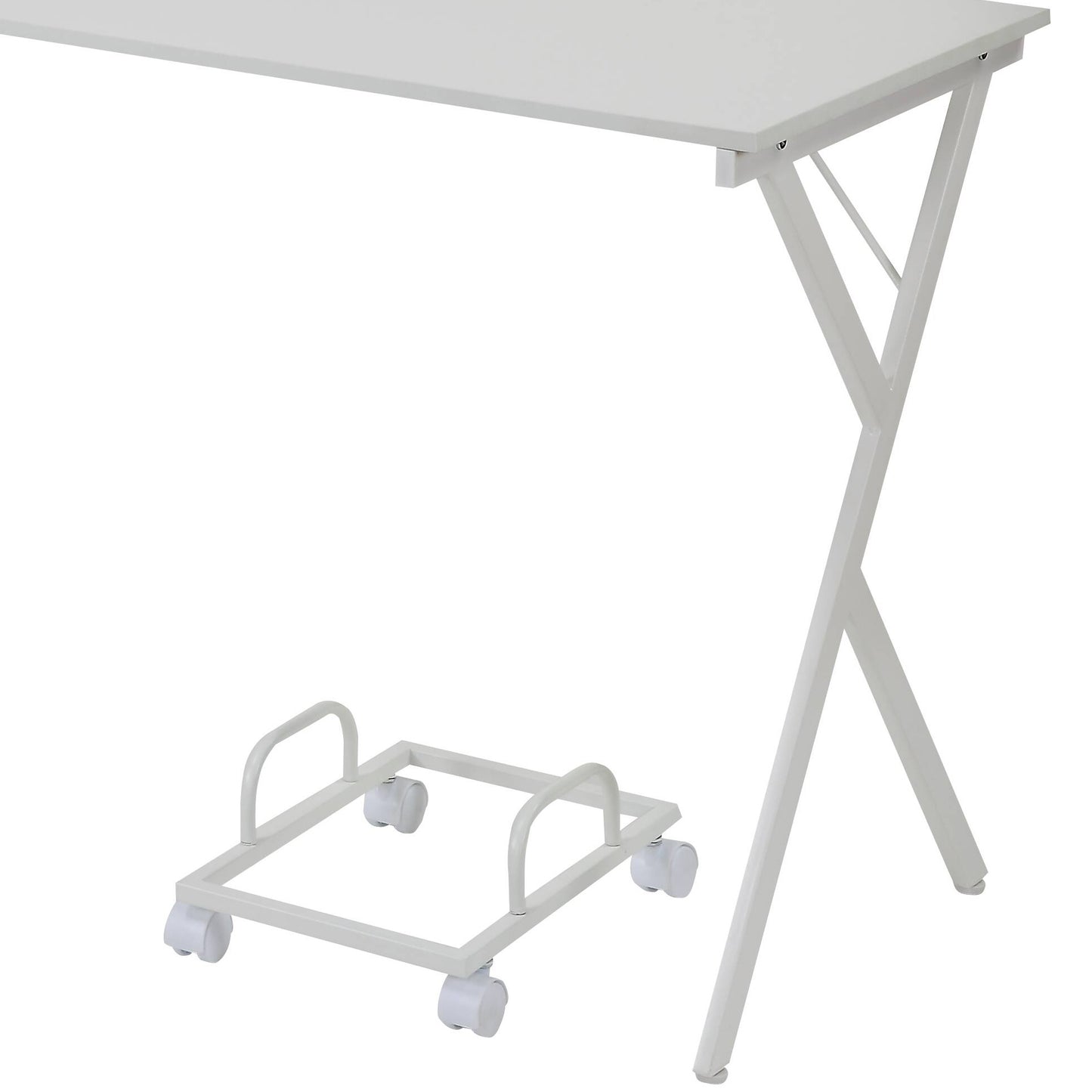 White Finish Computer Desk - Space-Saving L-Shape Design