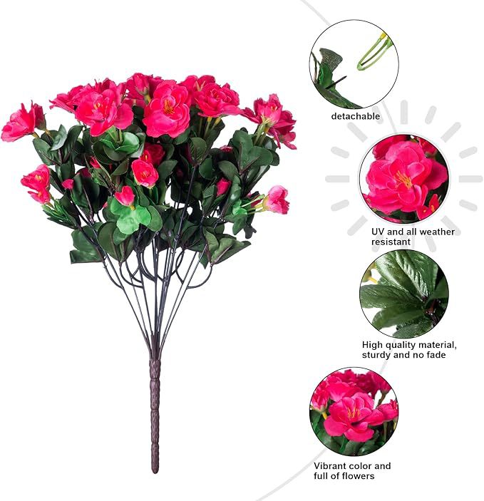 Artificial Green Plant Bouquet with Silk Flowers for Home & Garden Decor