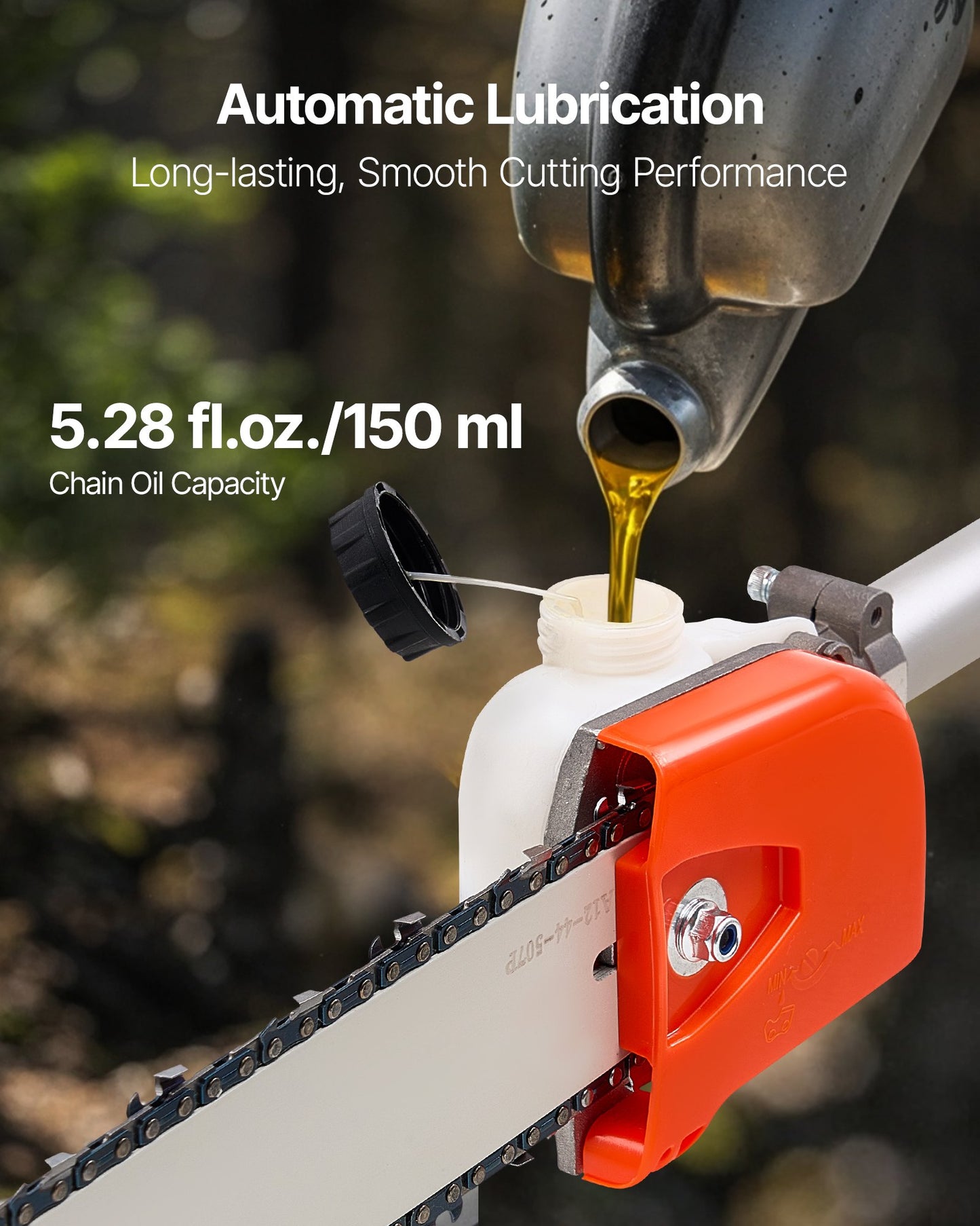 Gas Pole Saw 25CC 2-Stroke Extendable Tree Trimmer with 12-In Bar - Cordless Garden Tool