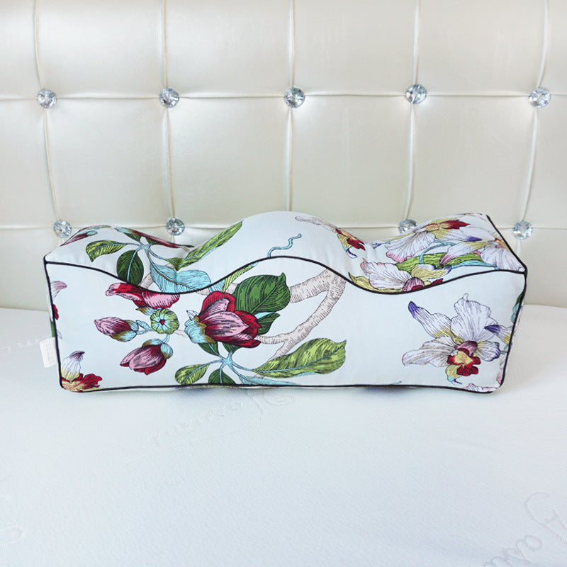 Leg Rest Pillow with Botanical Pattern - Home & Garden Cushion