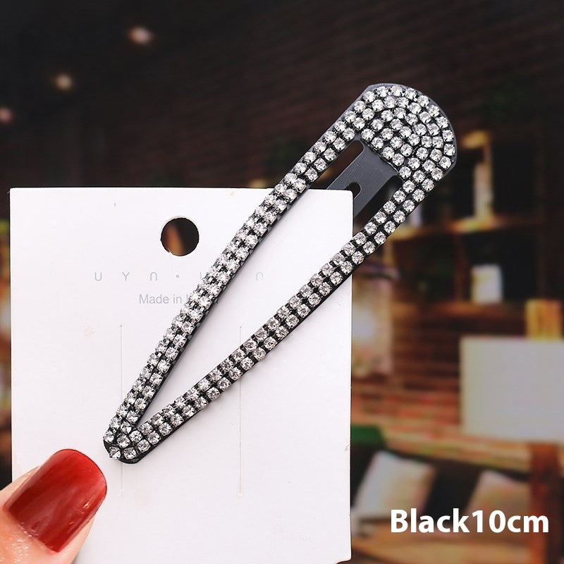 Versatile Rhinestone Hair Clips for Women - Side Bang Style, Multiple Colors