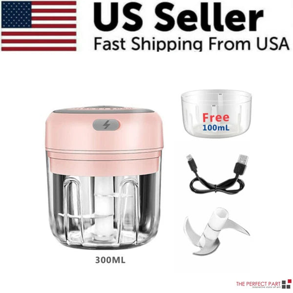 300ML Electric Garlic Press Chopper - Multi-Functional Food Mincer