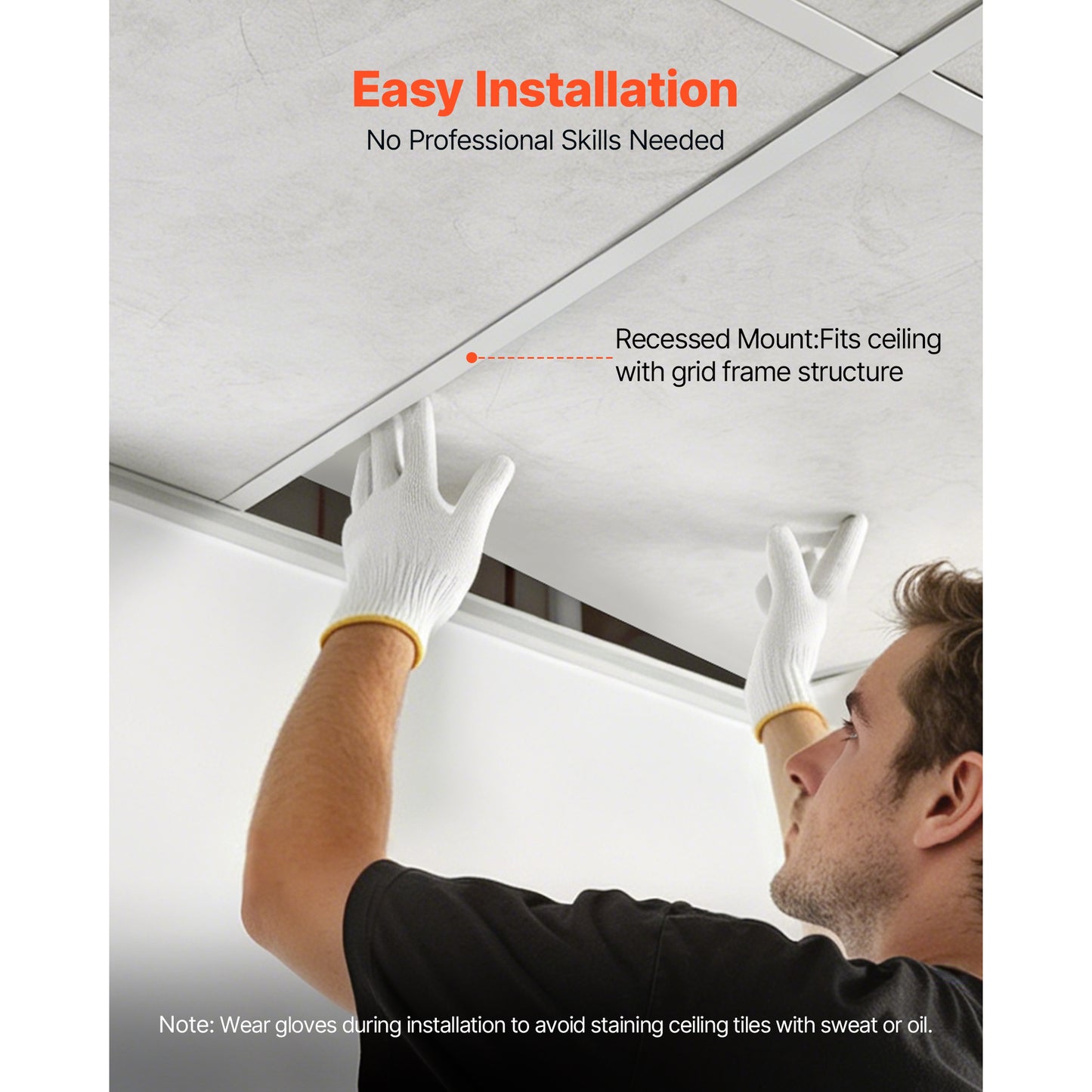 24x24 Inch PVC Ceiling Tiles 12-Pack White Marble Drop Ceiling Panels Water-Resistant
