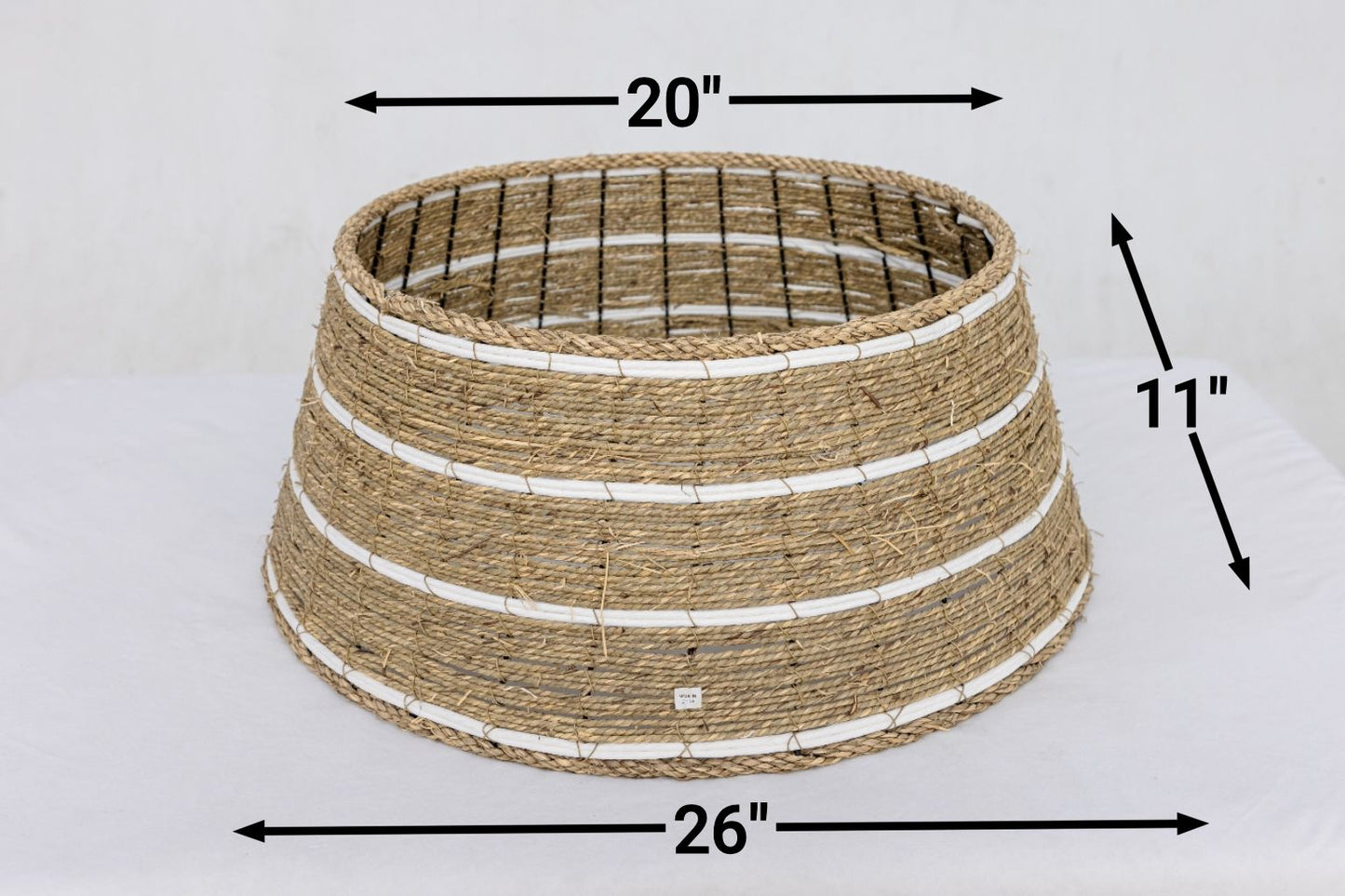 Woven Seagrass Christmas Tree Collar - Coastal Boho Decor