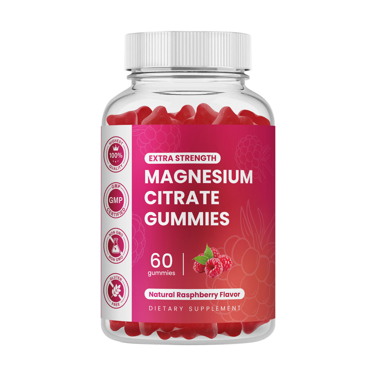 Magnesium Glycinate Soft Candy 60 Pieces - Strawberry