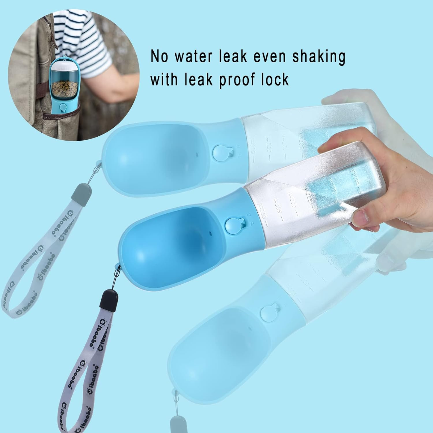 Pet Bath Massage Brush for Dogs & Cats - Soft Bristles, Blue