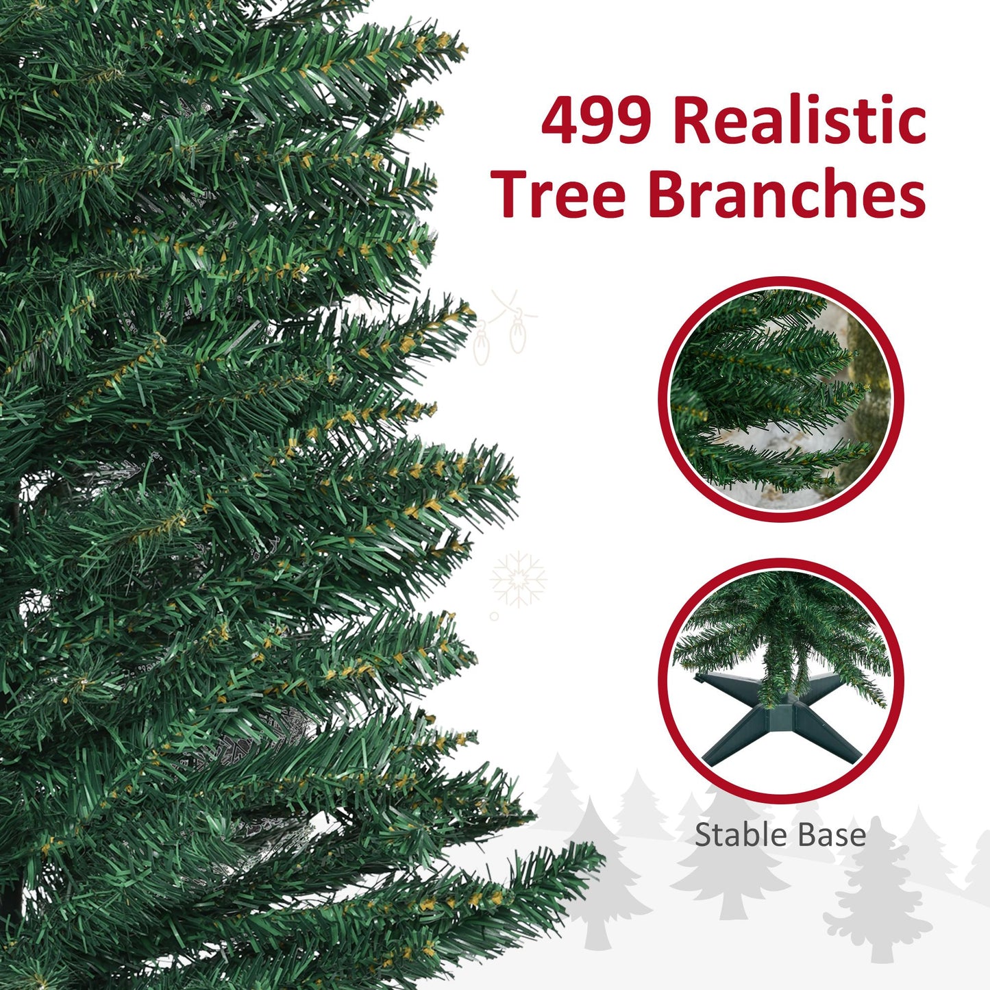 7 ft Slim Pencil Artificial Christmas Tree - Green