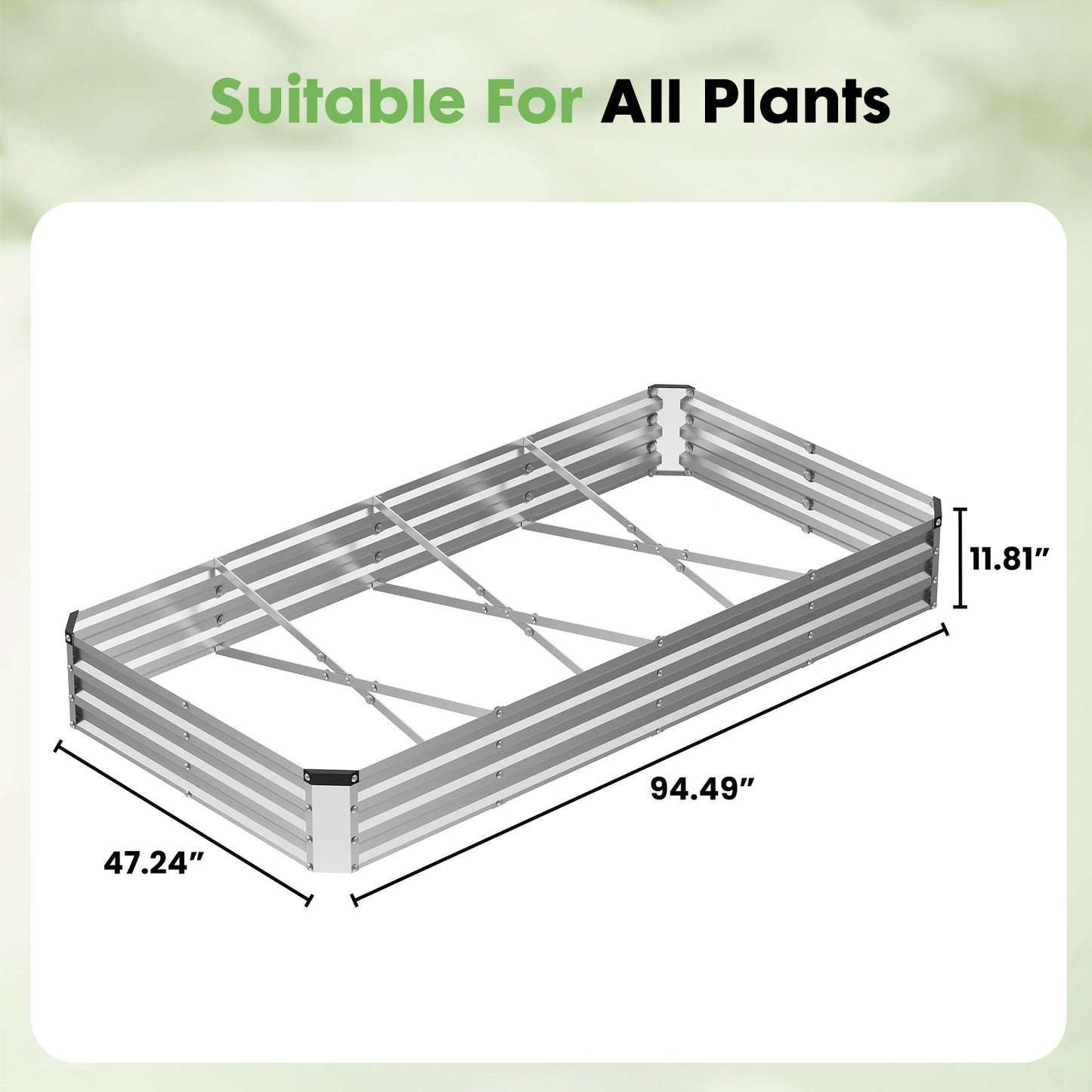 Galvanized Raised Garden Bed - Easy Assembly Metal Planting Box