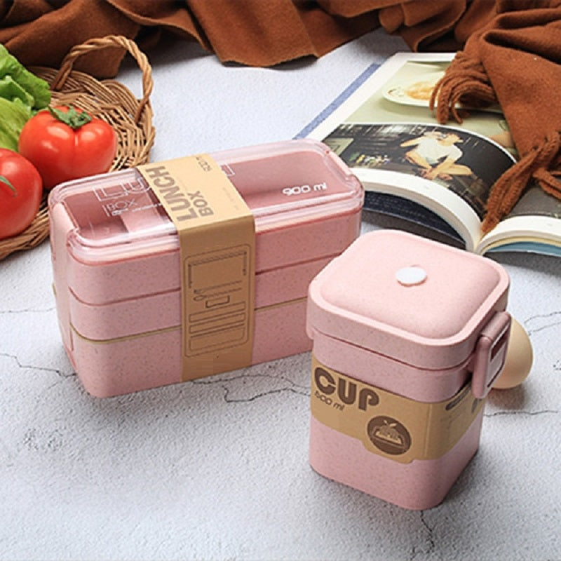 Microwave Oven Lunch Box Set with Seal Lock, Eco-Friendly PP Material
