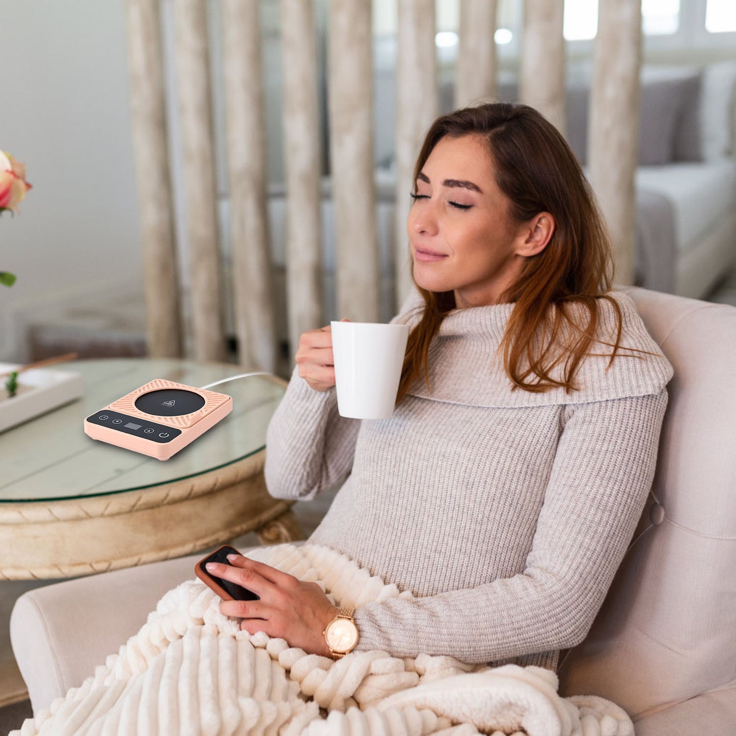 Electric Mug Warmer with 6 Temperature Levels & Auto Shut Off