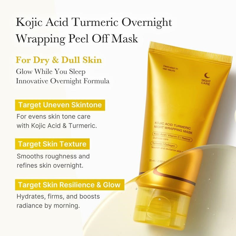 Hydrating Turmeric Facial Mask with Brush - Moisturizing Night Skin Care