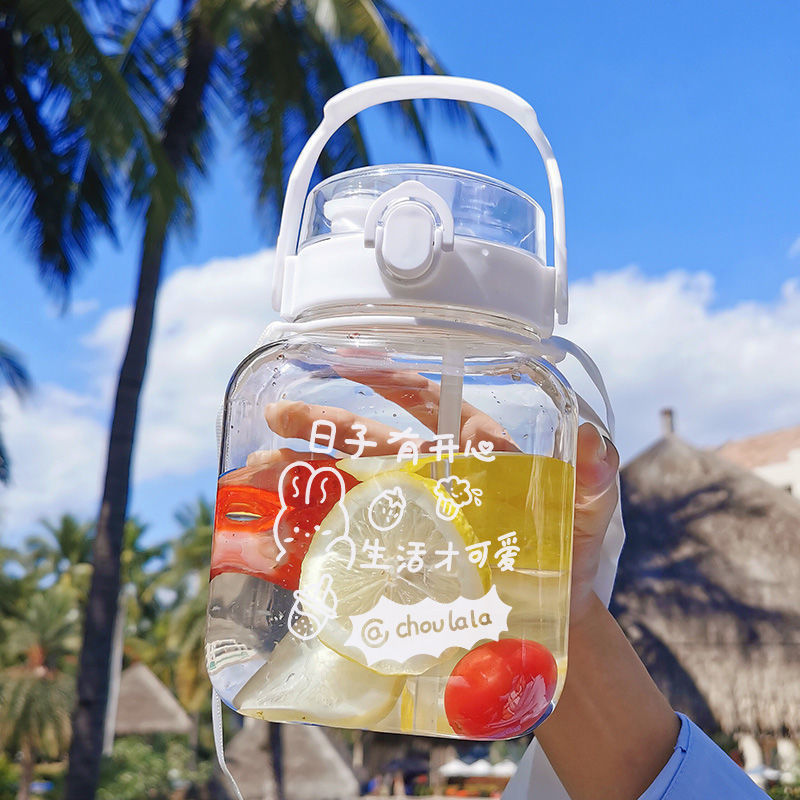 Double Drinking Mug with Straw - Men’s & Women’s Fashionable Plastic Drinkware