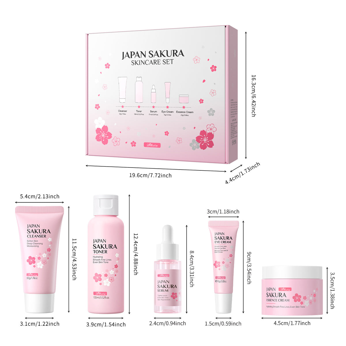 Sakura Series Body Care Set - 5 Pieces