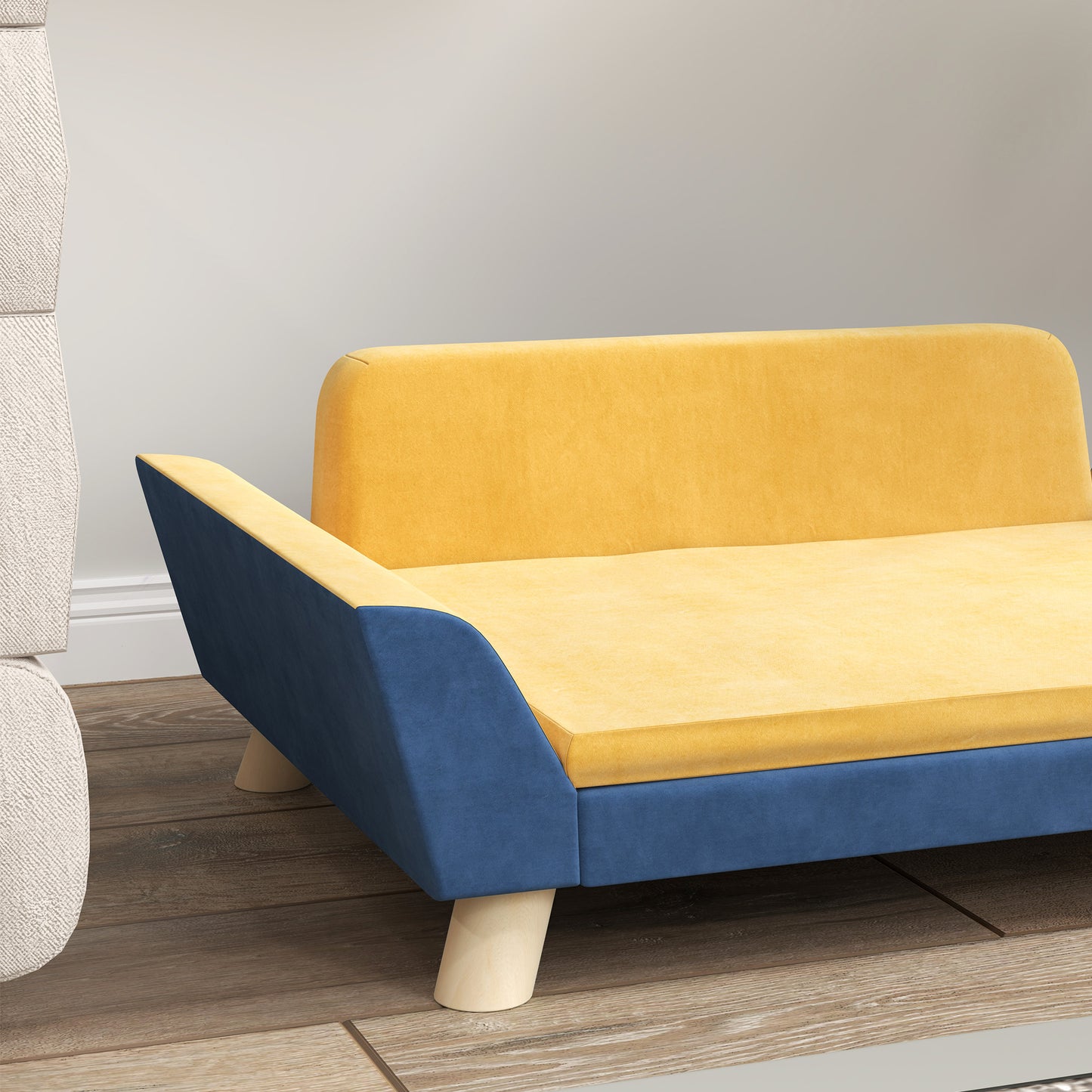 Small Dog Sofa Bed with Washable Cushion Non-Slip Feet Orange 820x230x560mm