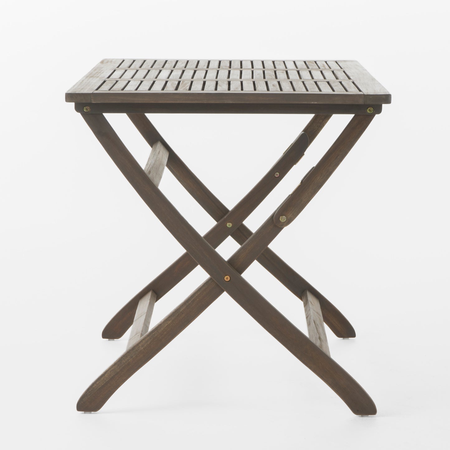 43.5'' Foldable Outdoor Table - Grey Acacia Wood