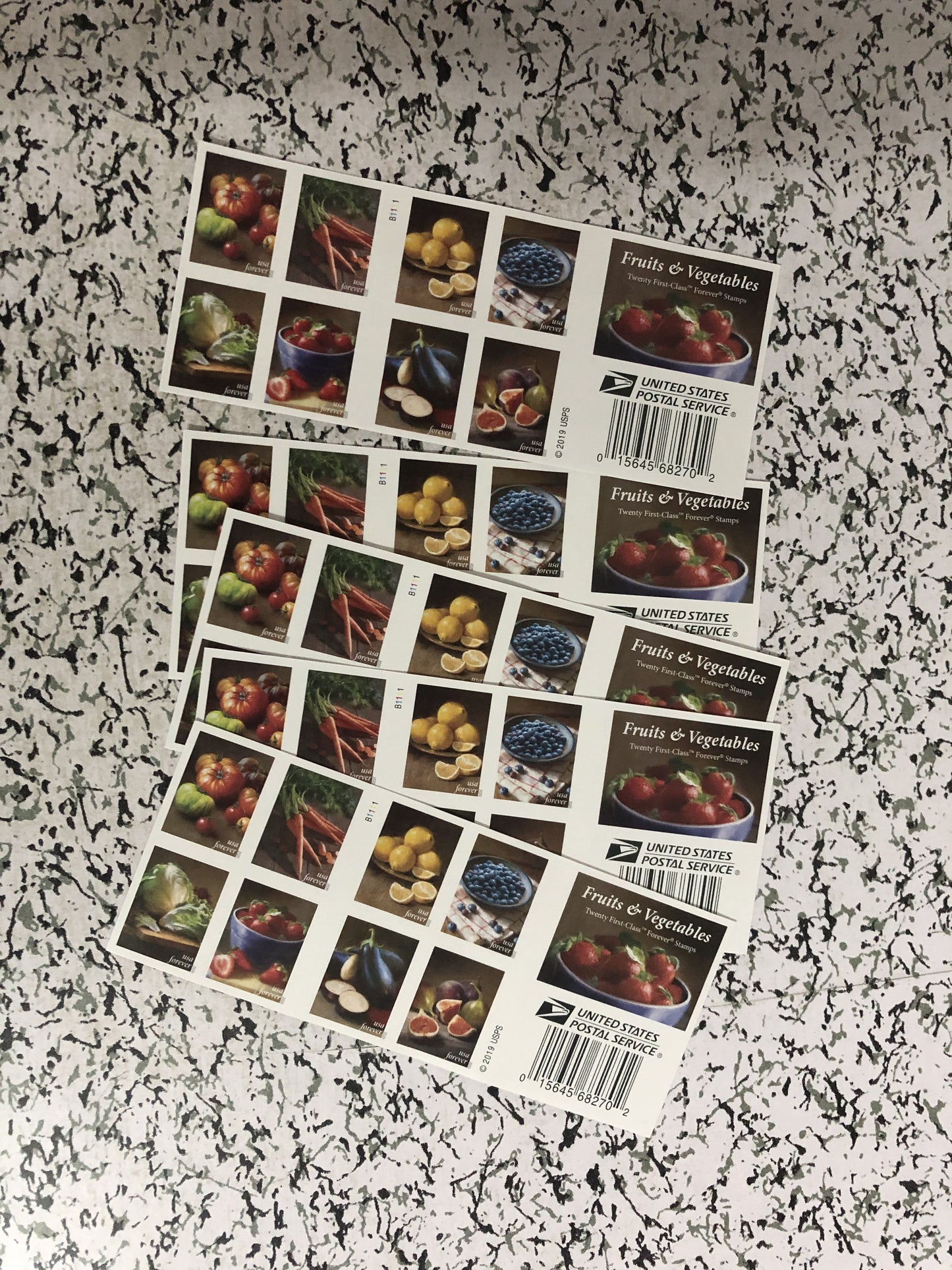 First-Class U.S. Postage Stamps - Fruits & Vegetables Design