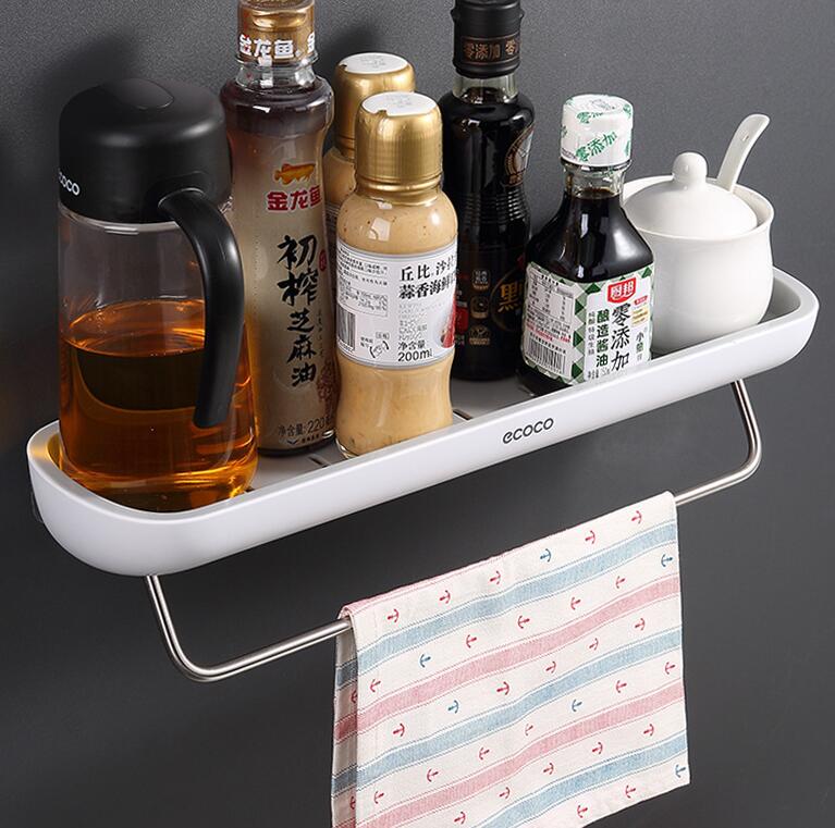 Wall-Mounted Bathroom & Kitchen Storage Racks - Modern & Durable