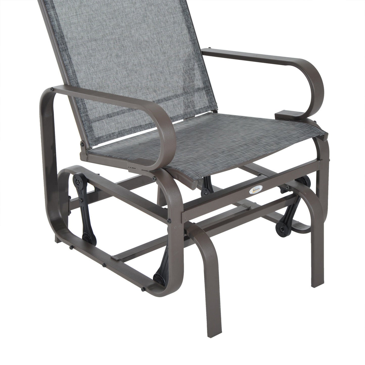Outdoor Glider Rocker Chair - Metal High-Back, Gray