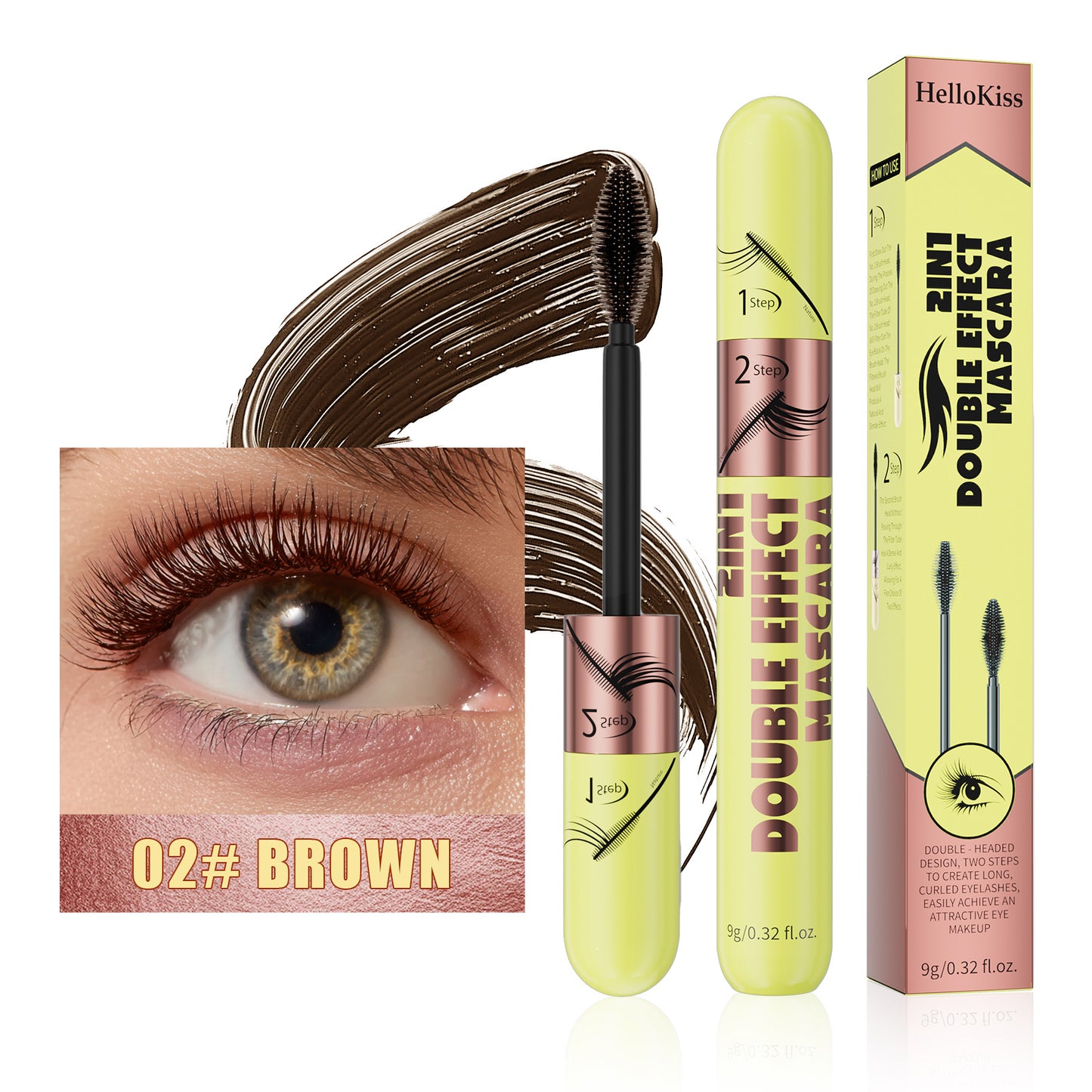 Long & Voluminous Waterproof Mascara - Natural Lengthening & Thickening